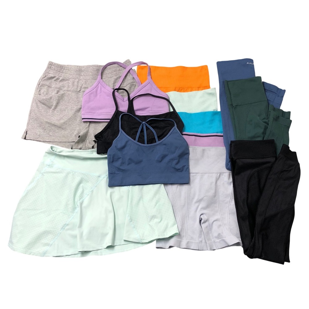 Alala Activewear Lot Womens L M Mixed Colors Seamless Bras Shorts Leggings Skirt